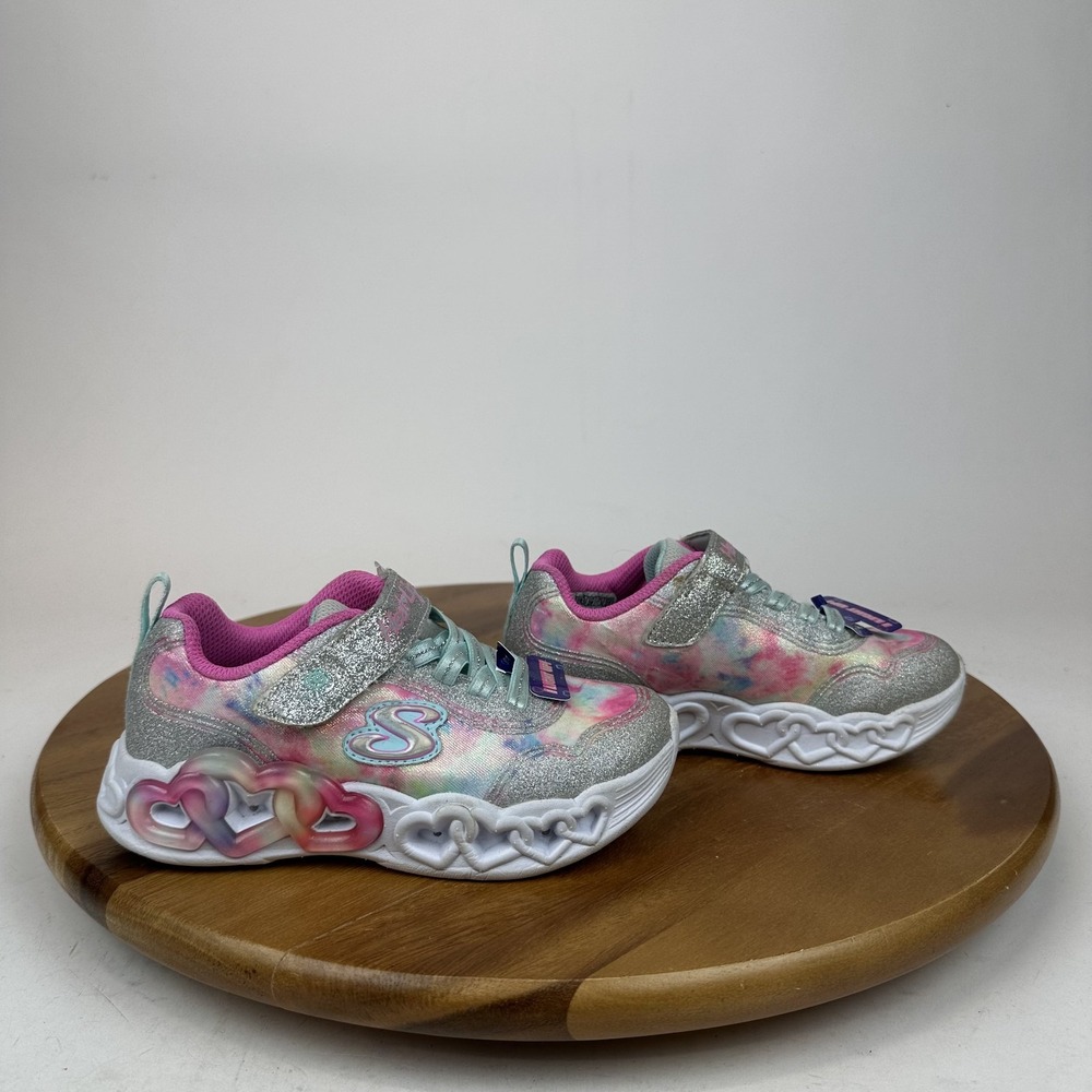 Little Kids Skechers Infinite Heart Lights Light-Up Tie Dye Sneaker Size‎ 11.5 C